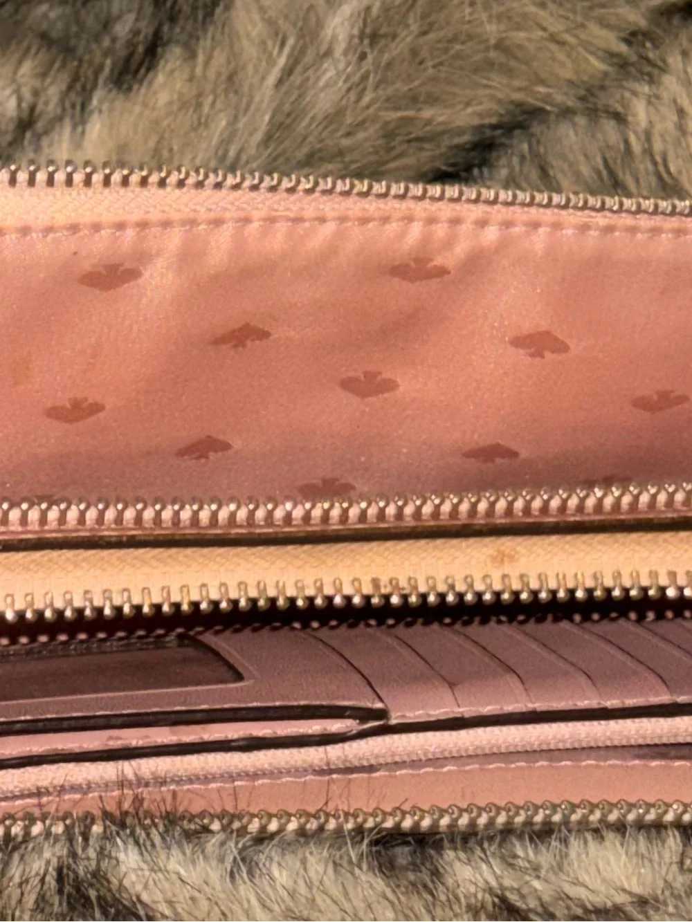 kate spade Pink and Cream Zip Around Wallet